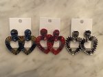Raffia wrap earrings- hearts